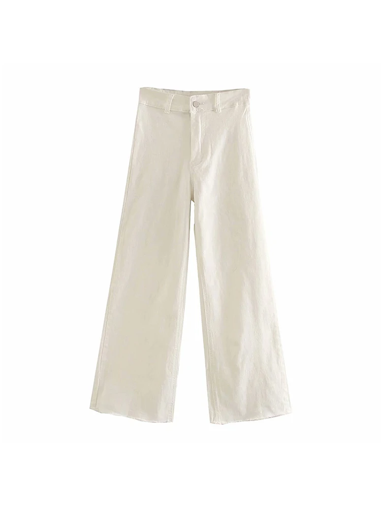 

White Dad Jeans for Women High Rise Waisted Baggy Jeans Korean Fashion Wide Leg Denim Pants Street Style
