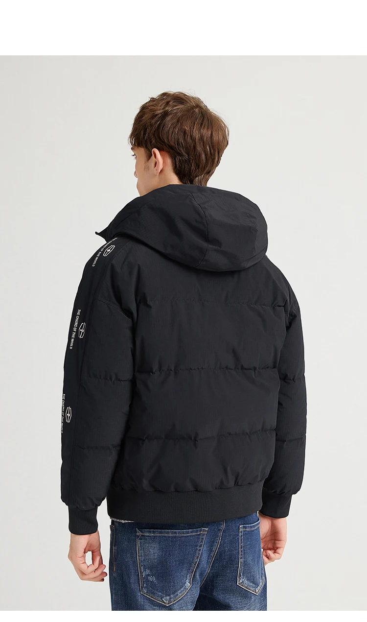 Pioneer Camp Fashion Men Winter Duck Down Jacket Solid Warm Simple Waterproof Zipper Pocket High Quality Jackets Men AYR903431