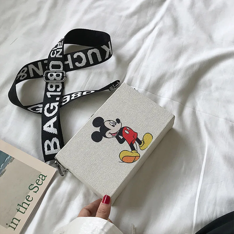 Disney Cartoon Mickey Mouse Ladies Square Messenger Package Girls Chain Shoulder Bag Women Messenger Handbags Bolso de hombro