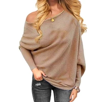 women sexy off batwing sleeve sweater pullovers long sleeve knitted one shoulder spring autumn