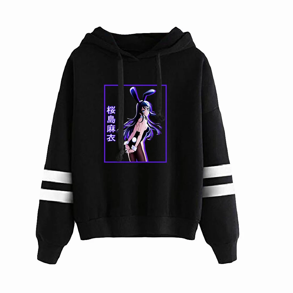 

2021 New Anime Bunny Girl Seishun Buta Yaro Hoodies Sweatshirt Parallel Bars Long Sleeve Streetwear Women men Pullovers