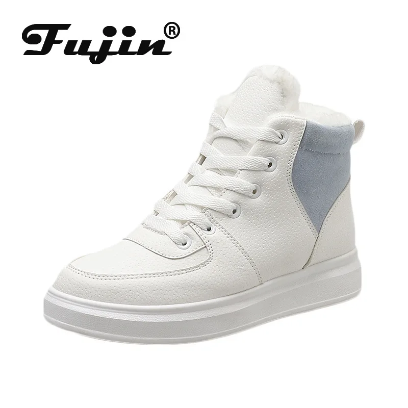 Fujin/женские зимние ботинки Модель 2020 года Зимняя теплая обувь на платформе