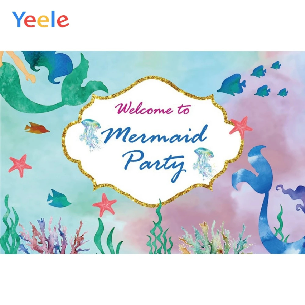 Фоны Yeele для фотосъемки с изображением маленькой Русалочки вечеринки в честь Дня