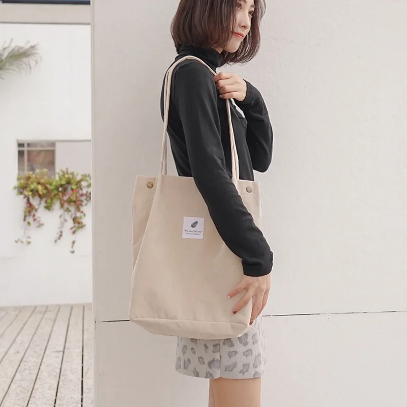 

Women's Shopping Bag Large Ladies Canvas Shoulder Bags Tote Shopper Eco Reusable Bag Cotton Cloth Handbag for Women 2020 Beach