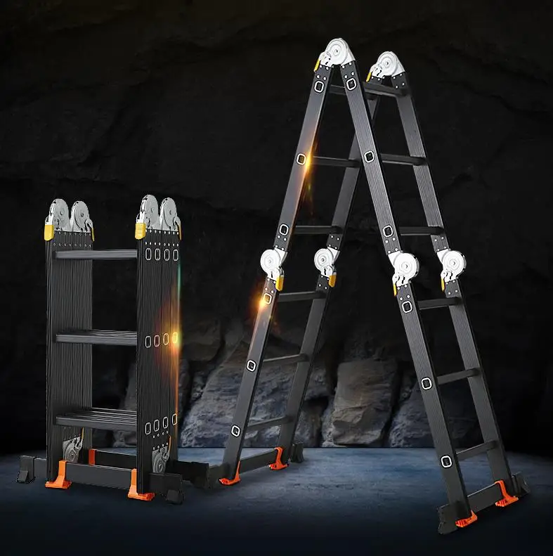 

4.0-5.8m Telescopic Ladder Folding Ladder Aluminum Multifunctional Household Thickening Telescopic Ladder