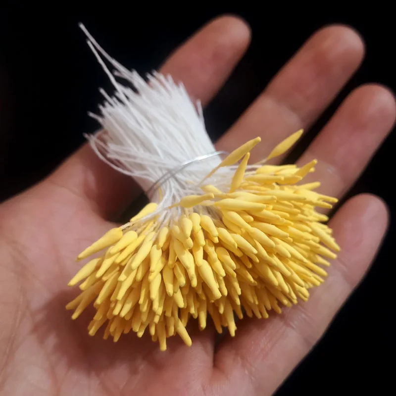 390 шт. 2 мм одиночные тычинки DIY искусственные мини цветочные pistil Muted Color