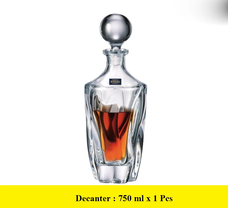 

Crystal Decanter Set With 6 Pcs Old Fashioned Glasses- Lead Free Crystal for Liquor Scotch Bourbon 200903-20