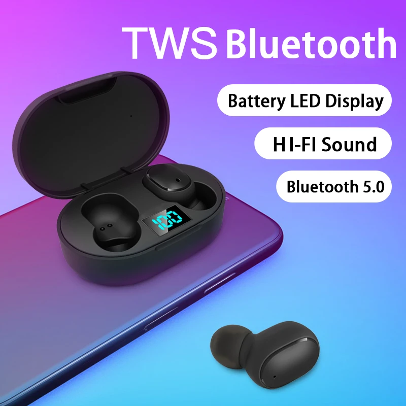 

Лидер продаж 2022, наушники-вкладыши, настоящие беспроводные наушники Bluetooth 5,0, шумоподавляющая гарнитура с микрофоном, Tws для всех смартфонов ...