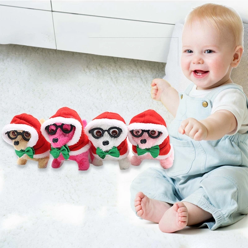 

Simulated Electric Robot Dog Cute Little Puppy Can Walk Bark Nod Wagging Tail Imulation Plush Stuffed Animal Dog