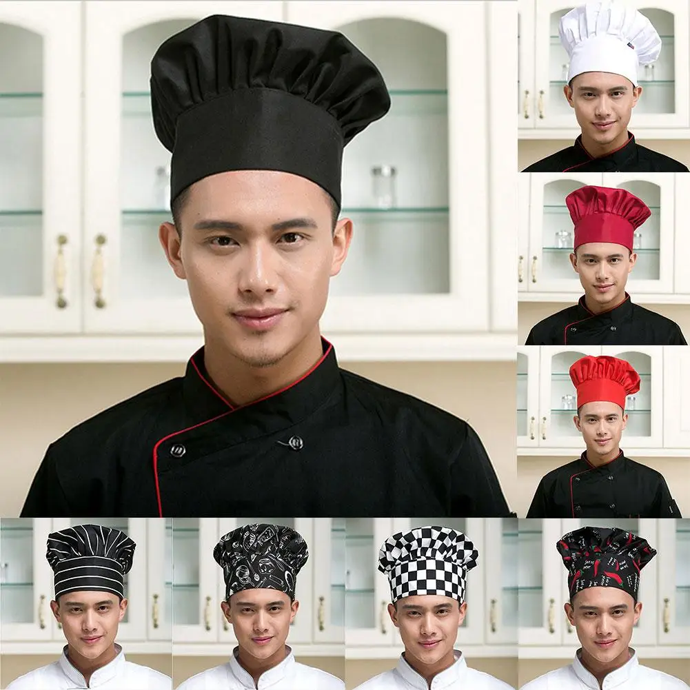 

Stretchy Adjustable Men Cap Kitchen Cook Baker Catering Chef Hat Restaurant Hotel hats Food Service chefs hat