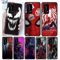 marvel venom spiderman silicone cover for huawei p40 p30 p20 pro p10 p9 p8 lite e plus 2019 2017 5g black phone case
