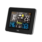 Беспроводная метеостанция с цветным ЖК дисплеем, измеритель температуры и влажности, барометр, Настольный будильник, фазы Луны, для прогноза погоды