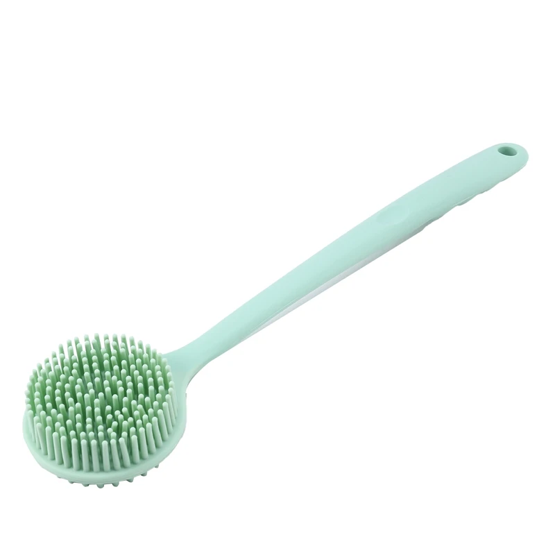 

Silicone Body Brush Double Side Bath Brush Long Handle Back Rub Massage Shower Cleaning Remove Exfoliating Bathroom