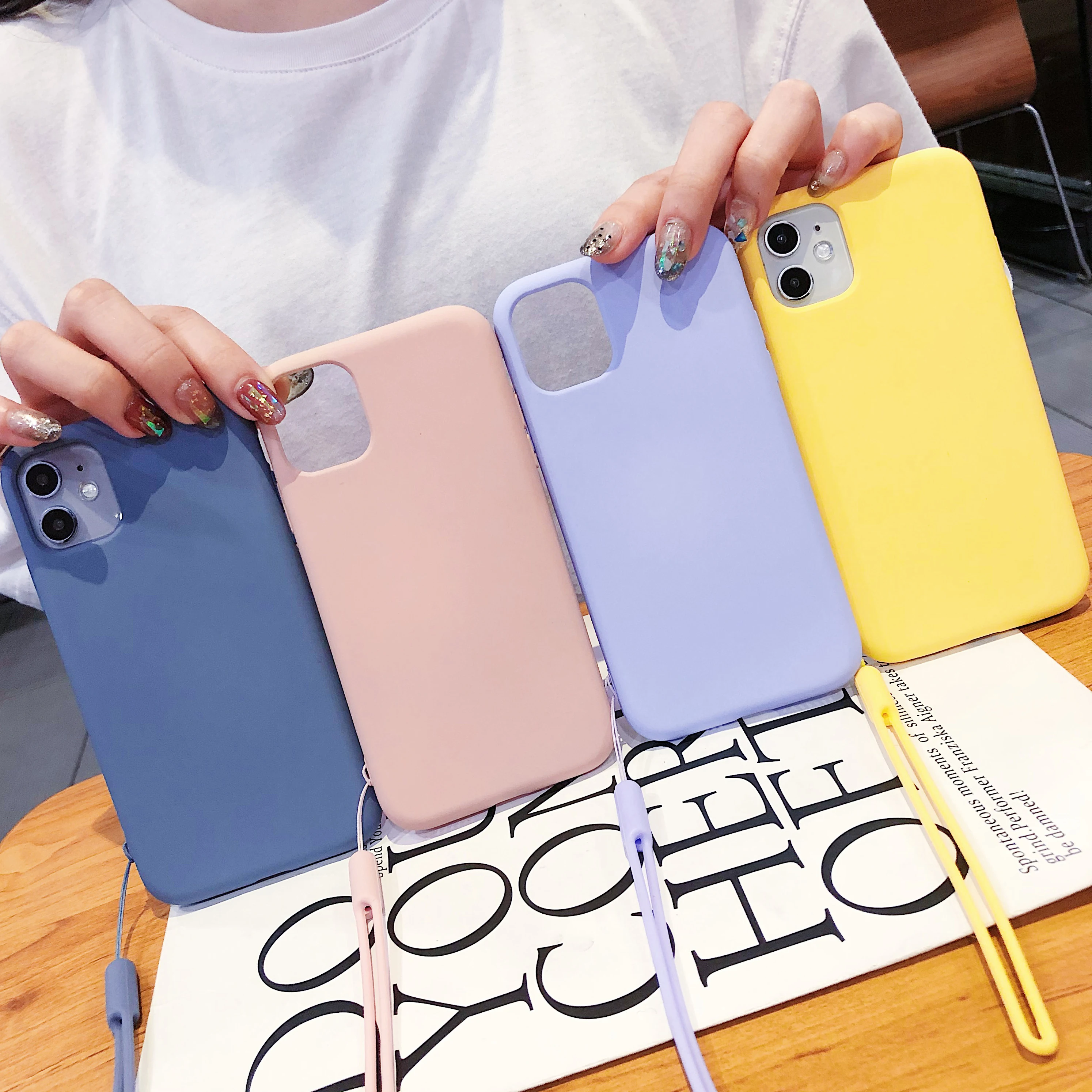Простой мягкий силиконовый чехол для Iphone 11 Pro Max X Xr Xs из ТПУ с эффектом потертости