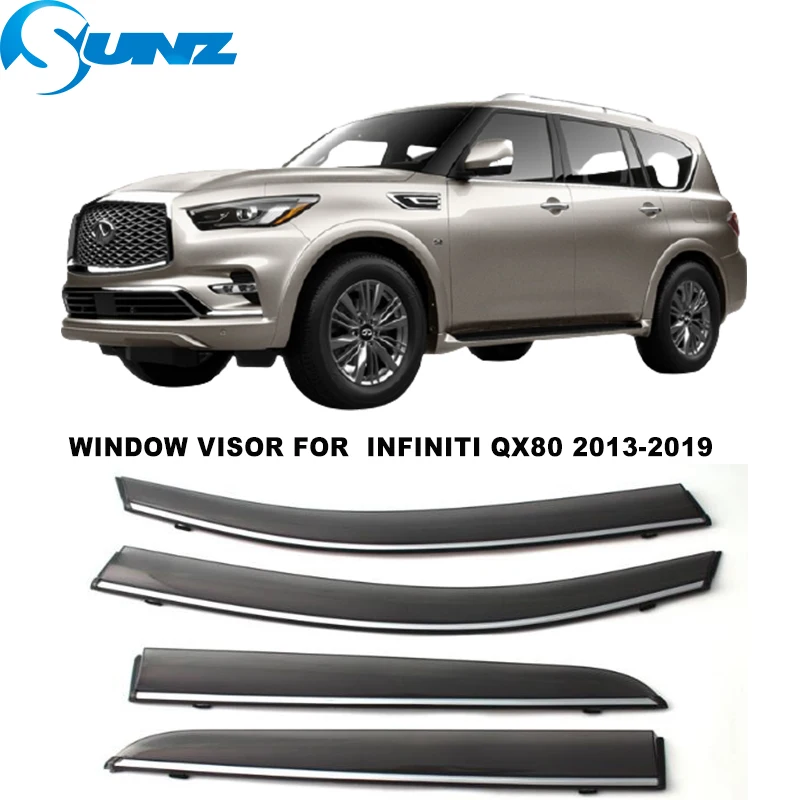 

Side Window Visor For Infiniti QX80 2013 2014 2015 2016 2017 2018 2019 Sun Rain Deflectors Window Rain Guards SUNZ