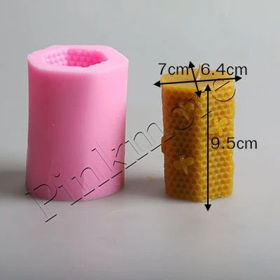 Квадратный круглый и шестиугольный сотовый формы 3D Свеча Плесень силиконовая форма для мыла. Глины Соль резьба плесень - Цвет: Светло-серый