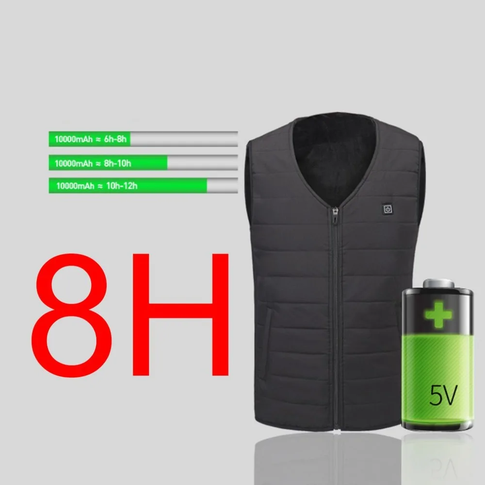 Унисекс Электрический нагревательный жилет USB безопасности умный термостат постоянная температура зимний жилет с подогревом куртка для мужчин и женщин