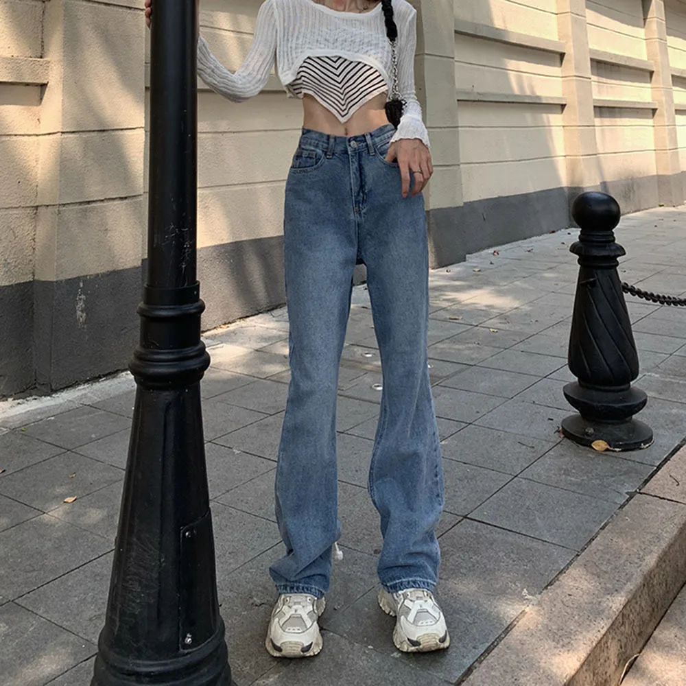 

Spring High Waist Jeans Women Bandage Fashion All-Match 2022 Autumn New Streetwear Denim Jeans Korean Retro Casual Jogger