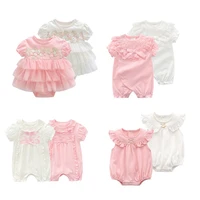 lawadka princess baby girl bodysuits summer style bodysuit for toddlers lace newborn 1st birthday party clothes twin clothing
