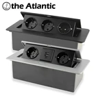 Настольная розетка настольная розетка 2 3 DE EU FR розетка с USB зарядкой медленная всплывающая черная Серебристая крышка из алюминиевого сплава для конференц-зала переходник usb,разетка с usb для дома,розетки