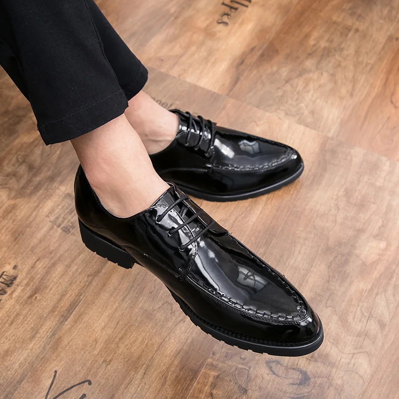 fashion men formal shoes lace up leather party office wedding sapato social scarpe uomo eleganti derbi grimentin | Обувь