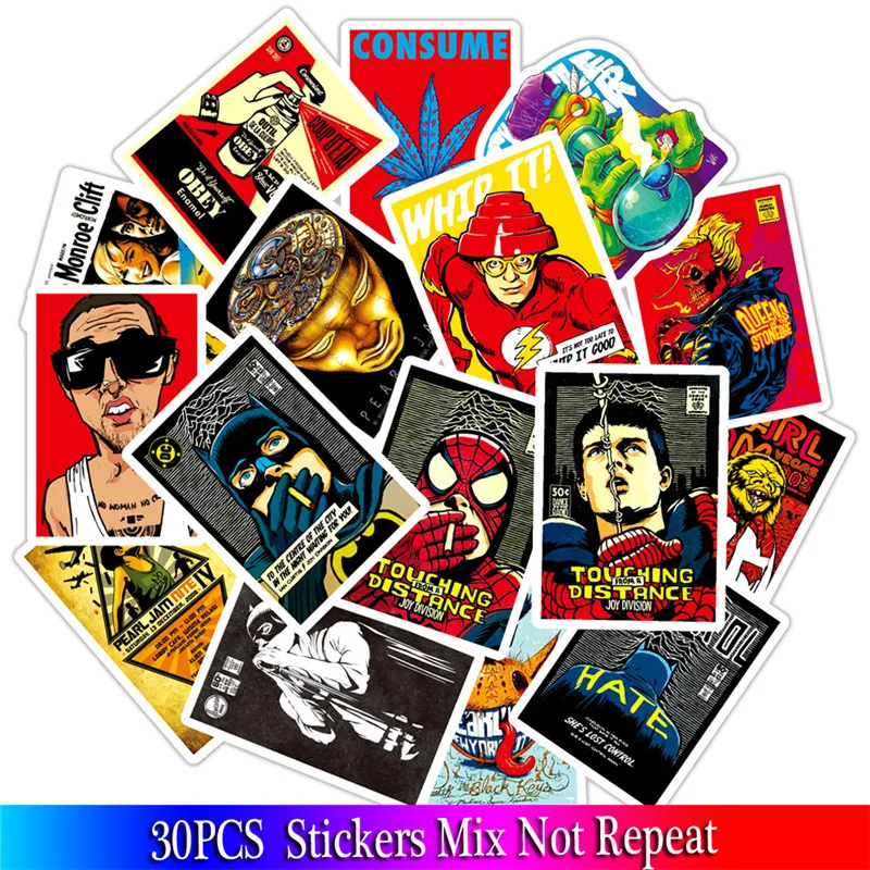 Стикеры в стиле ретро для скейтборда мотоцикла телефона гитары чемодана