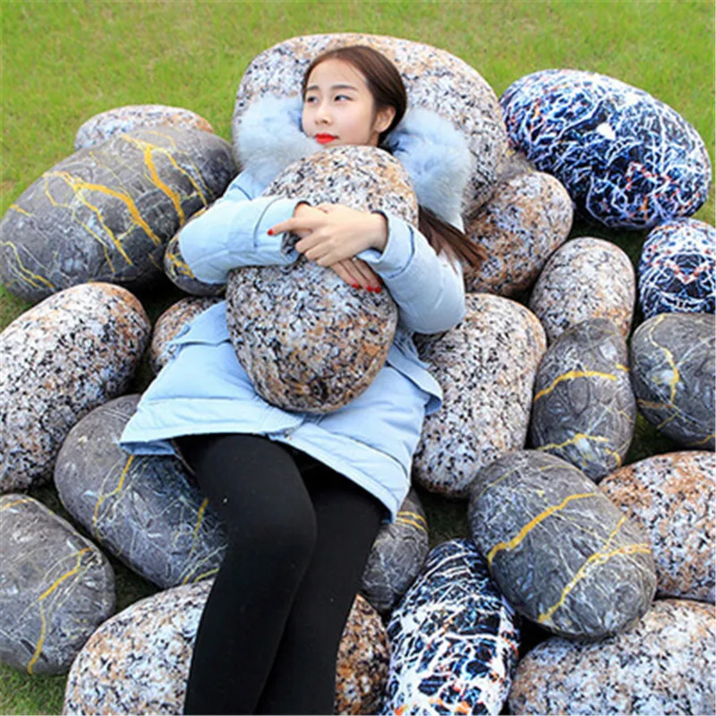 Stone pillow 2020 funny cobble stone cushion plush toy sofa room decoration birthday present children as gift | Дом и сад