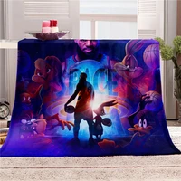 space jam a new legacy 3d printed flannel blanket sherpa fleece throw warm gift for kids adults sofa bed home office