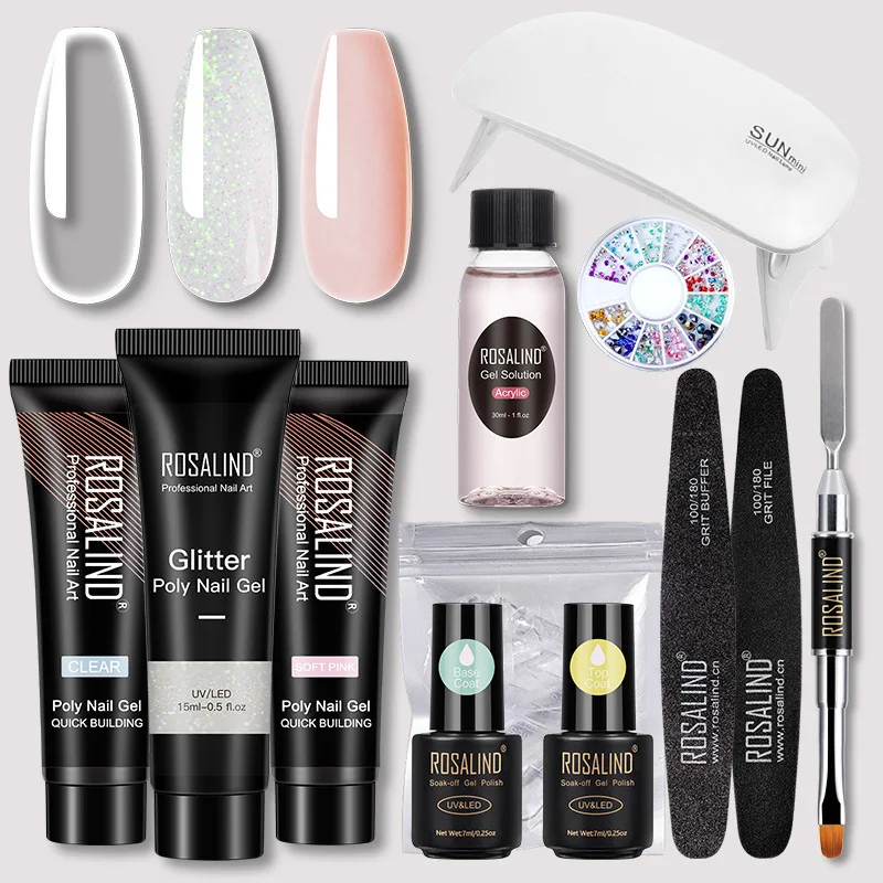 

DJBS Extension Nail Gel Kit Lamp Gel Polish Set for Nails Art Gel Glitter For Nail Extension Tool Kit Professional