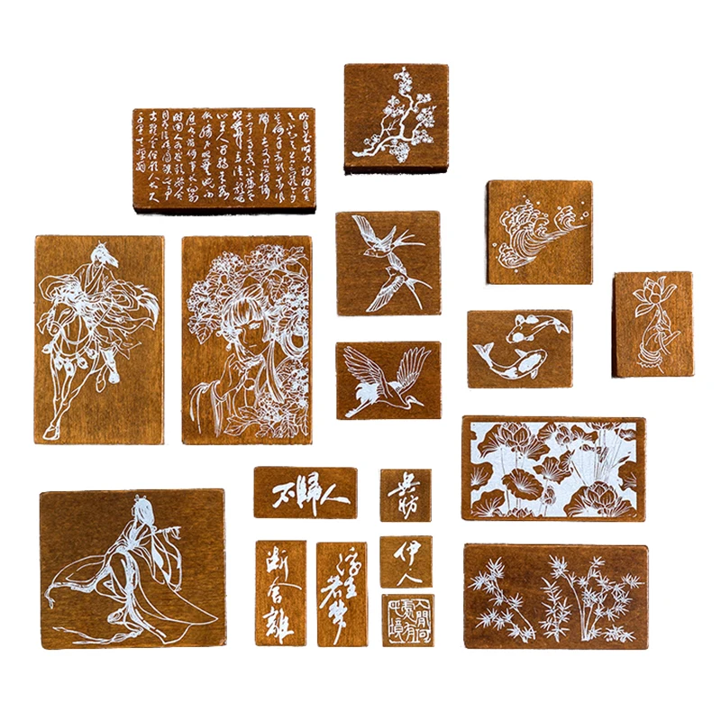 Винтажный штамп в китайском стиле для скрапбукинга деревянные и резиновые