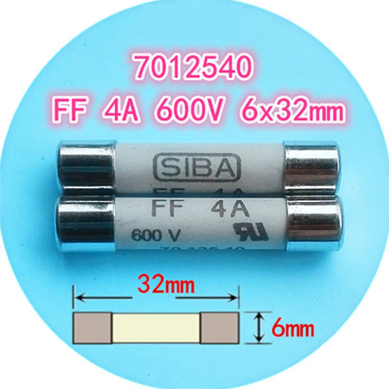 10 pieces / lot New 6.3x32 mm 7012540 FF 4A AC 600V fuse tube UR high quality ceramic fuse