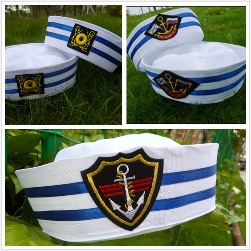 

2022 шапка для моряков, кораблей, темно-синяя, белая военная шапка, кепка морского флота с якорем, морская прогулочная шляпа для Маскарадного п...