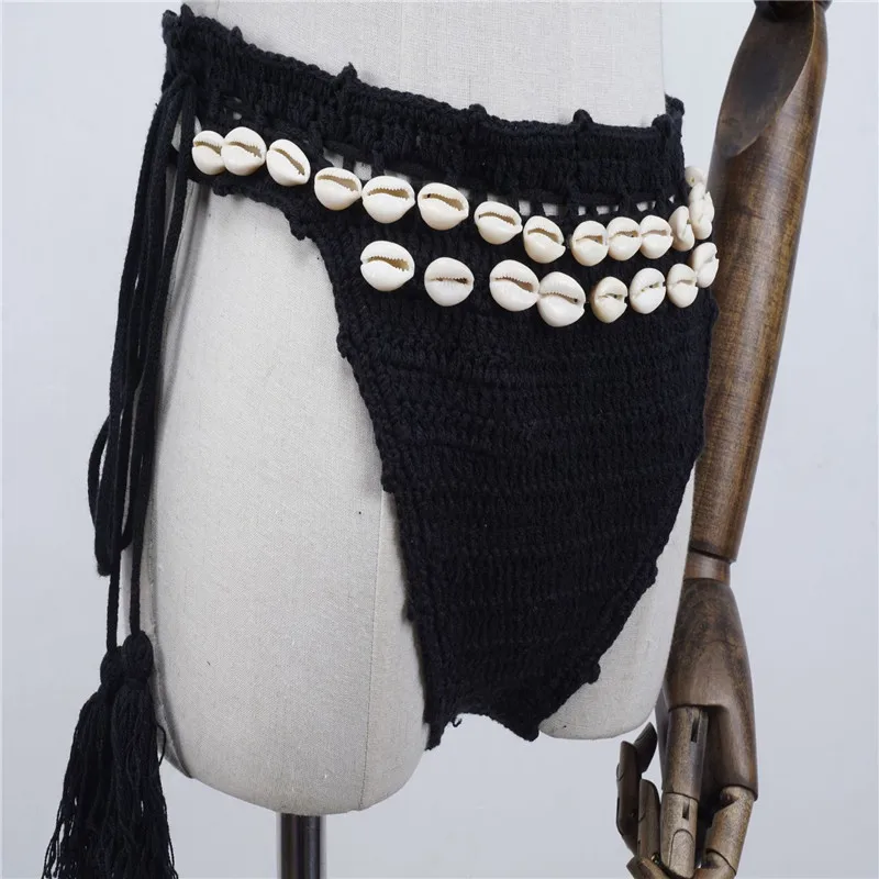 

Shell Handmade Knitted Bikini Set Swimwear Bra Swimsuit Hand-woven Shell Bikini Mermaid And Bottoms Swimwear Women Push Up