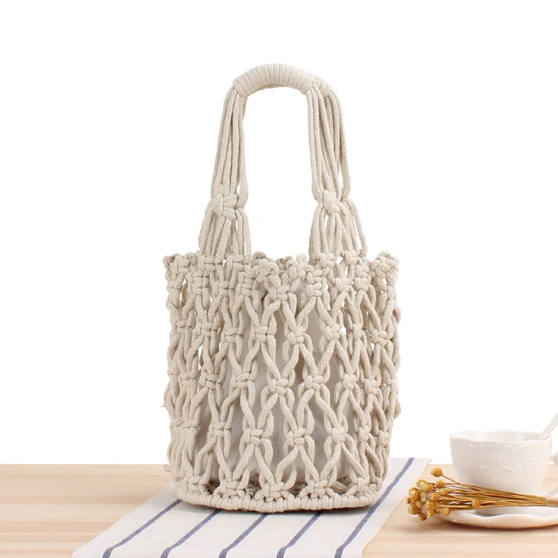 

Aaby 2021 Summer Handmade Woven Bags For Women High Quality Casual Beach Bags With Canvas Small Bag Four Color Options