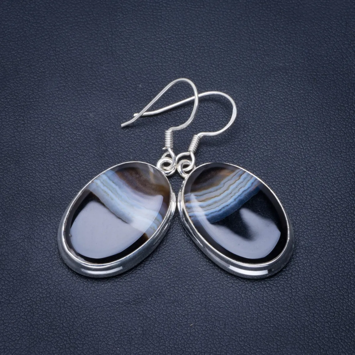 Натуральный Ботсвана Агат ручной работы уникальные серьги из стерлингового