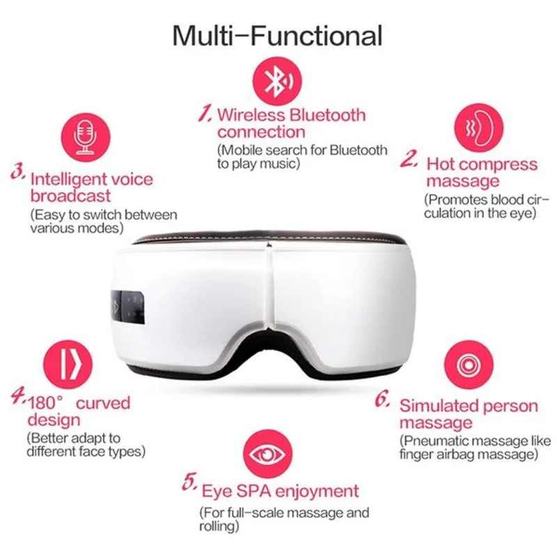

Smart Electric Eye Massager Vibration Eye Massager Pressure Therapy Eye Care Heated Air Pressure Vibration Eye Massager