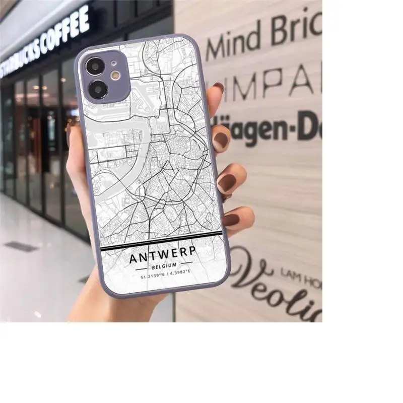 

London Country Sketch City Map Phone Cases matte transparent For iphone 7 8 11 12 plus mini x xs xr pro max cover