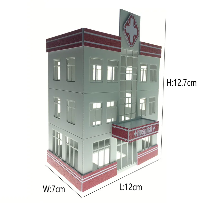 2 шт./лот в масштабе Ho архитектурная сцена пластиковая модель здания больничный