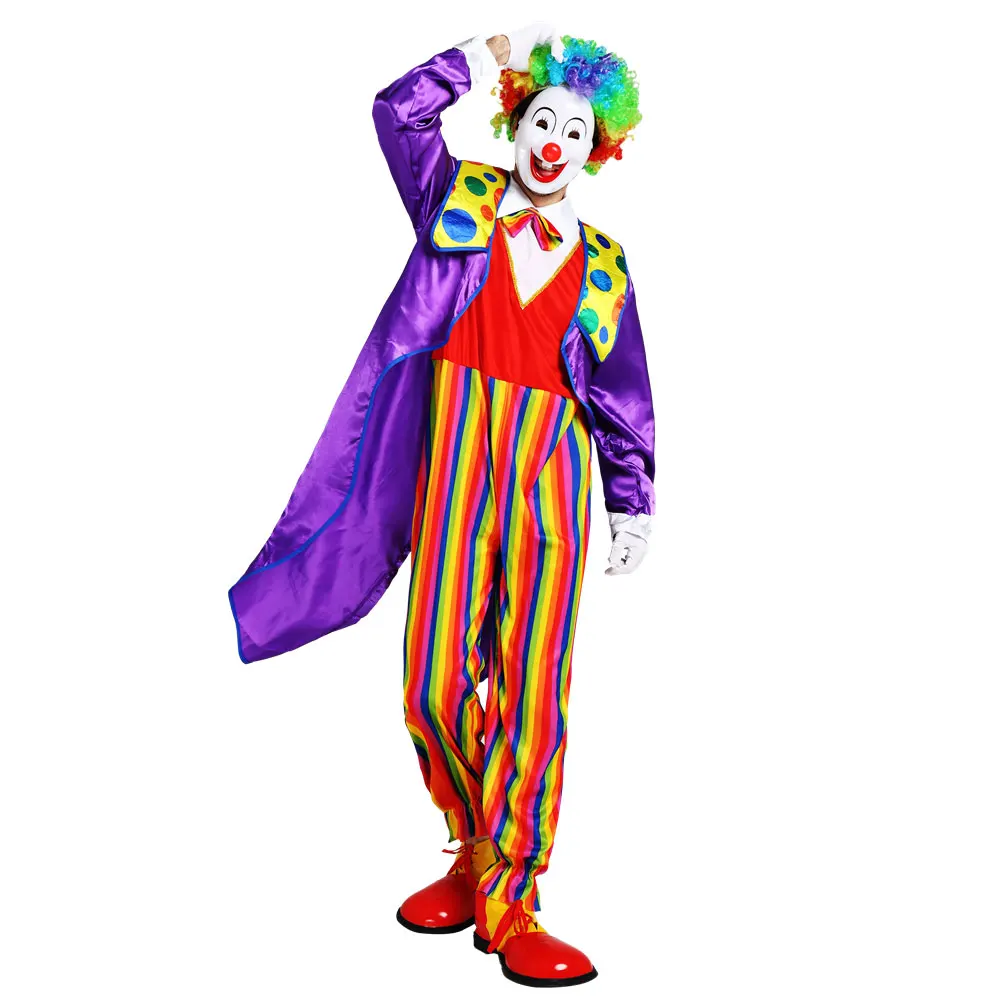 Мужской фиолетовый костюм в полоску Umorden вечерние костюмы стиле цирка клоуна