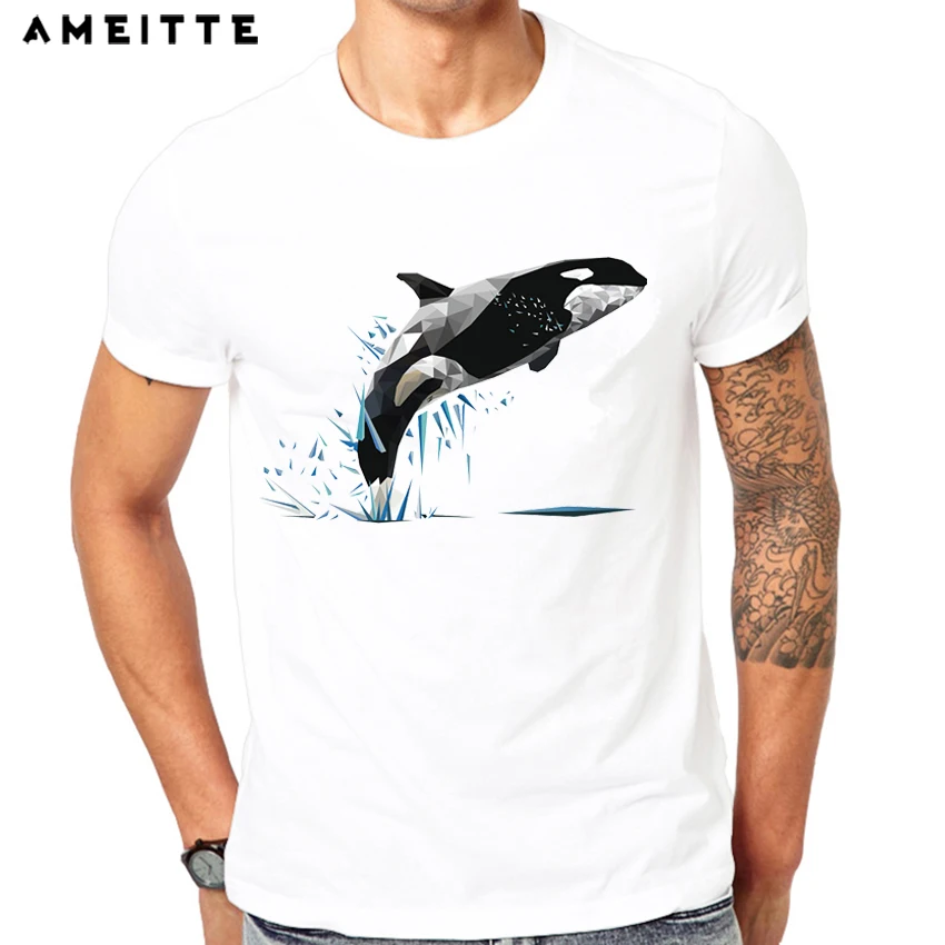 2019 AMEITTE новейшая футболка с геометрическим дизайном Китом мужские топы принтом