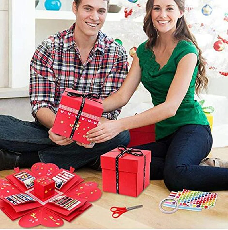 Взрывная коробка подарок юбилей альбом День рождения Святого Валентина DIY Ouwarm