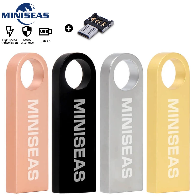 Usb флеш накопитель Miniseas водонепроницаемый металлический 32 Гб 64 ГБ карта памяти usb