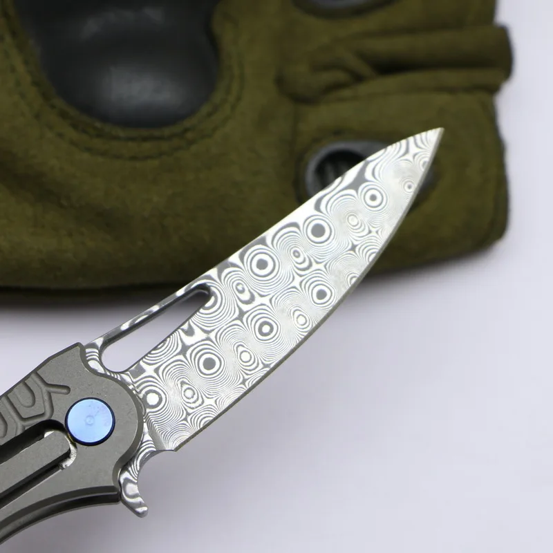LOVOCOO мини Dack нож TC4 титановая ручка с рисунком стальной брелок Портативный