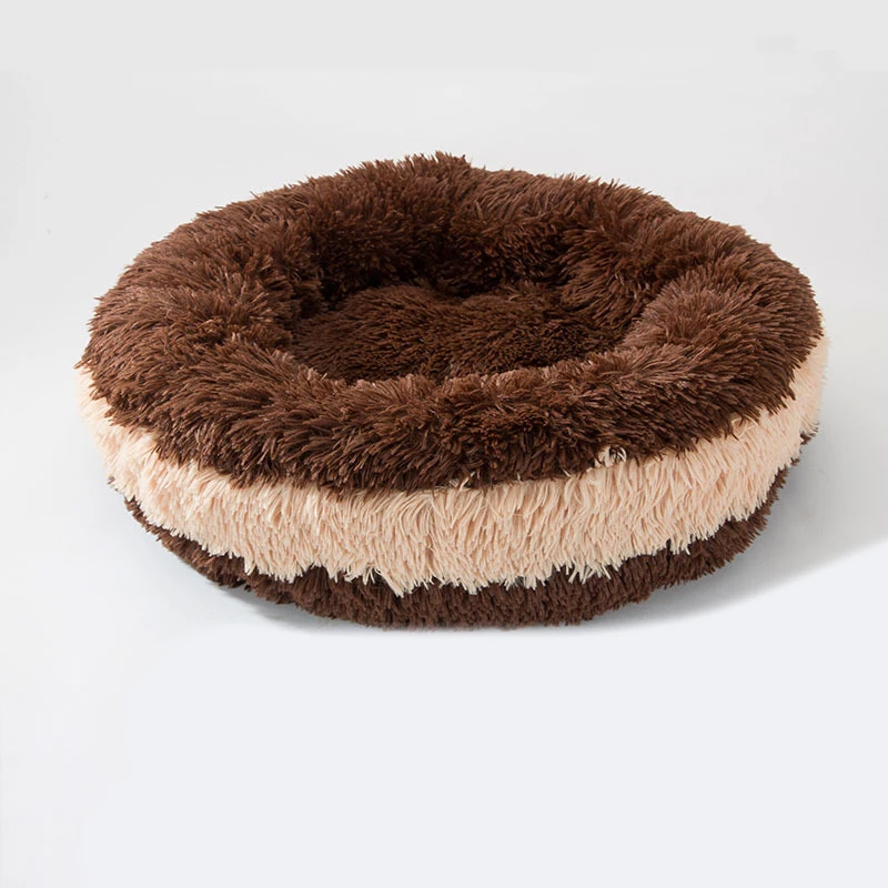 Кота собаки кровать зимняя теплая круглая Pet Подушка для шезлонга маленьких