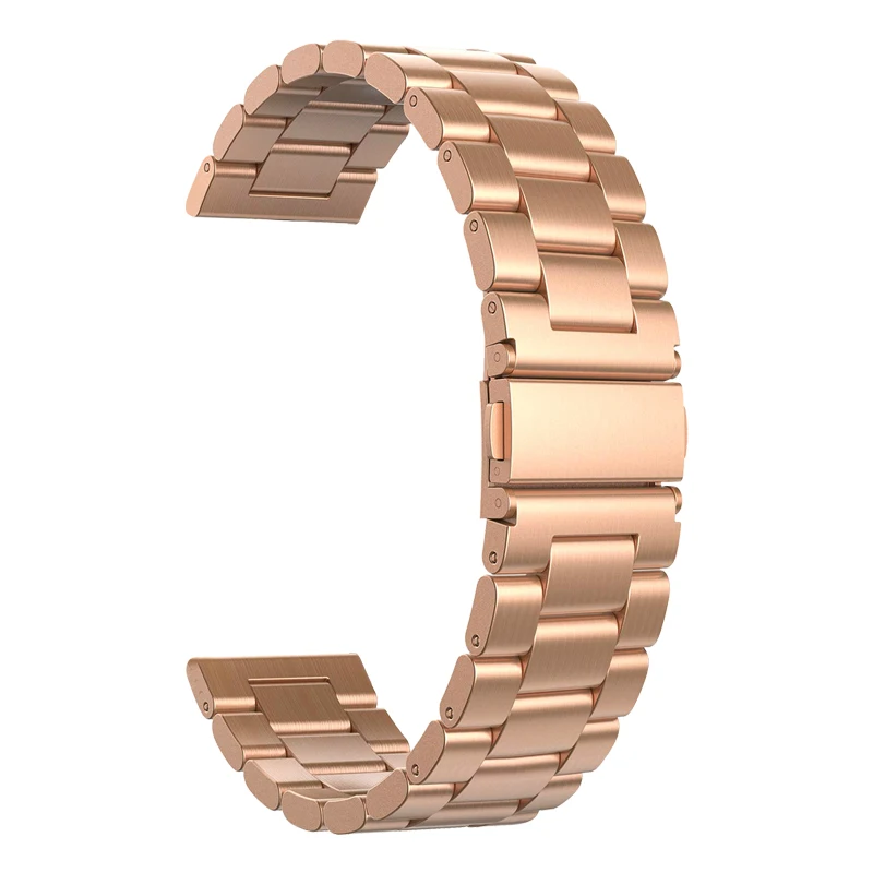 Rose gold 18 мм 20 мм 22 мм ремешок из нержавеющей стали для lenovo watch X для samsung gear S3 s2 galaxy active 42 46 мм ремешок amazfit gtr ремешок Bip - Цвет ремешка: Rose gold