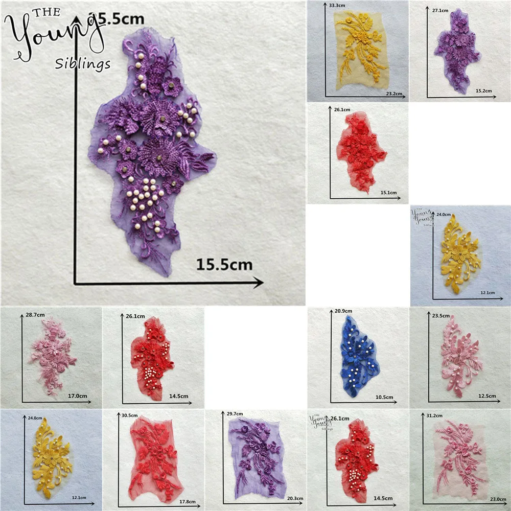 Высококачественный кружевной воротник с вышивкой 3D Цветы Кружевная аппликация