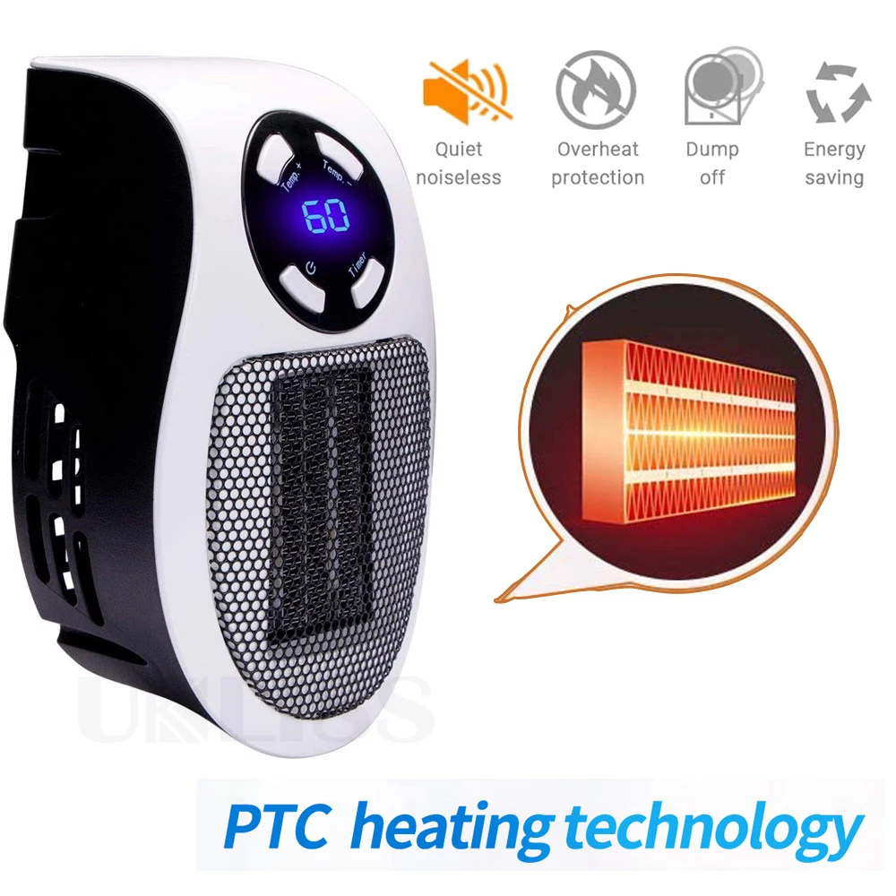 

Fan Heater Wall Electric Heater Mini Fan Heater Desktop Household Wall Handy Heating Stove Radiator Warmer Machine Home Office C