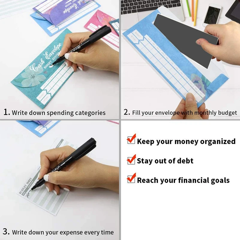 

12 Pack Cash Envelopes for Budget System Money Envelopes with A6 Size 6 Holes Binder Pockets, Binder Zipper Folders