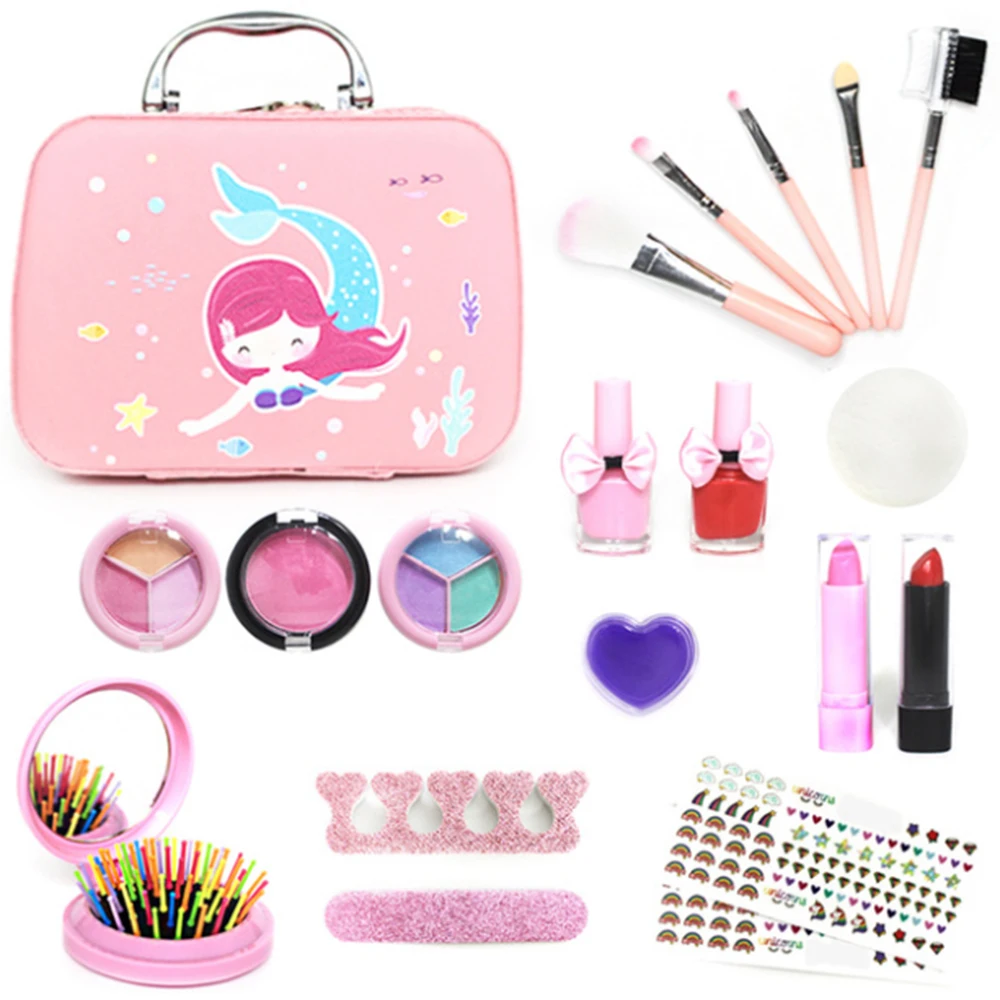 

Children Washable Makeup Girls Toys Make Up Set for Toddler Children Vanities Dress Up Christmas Birthday Gift Toys