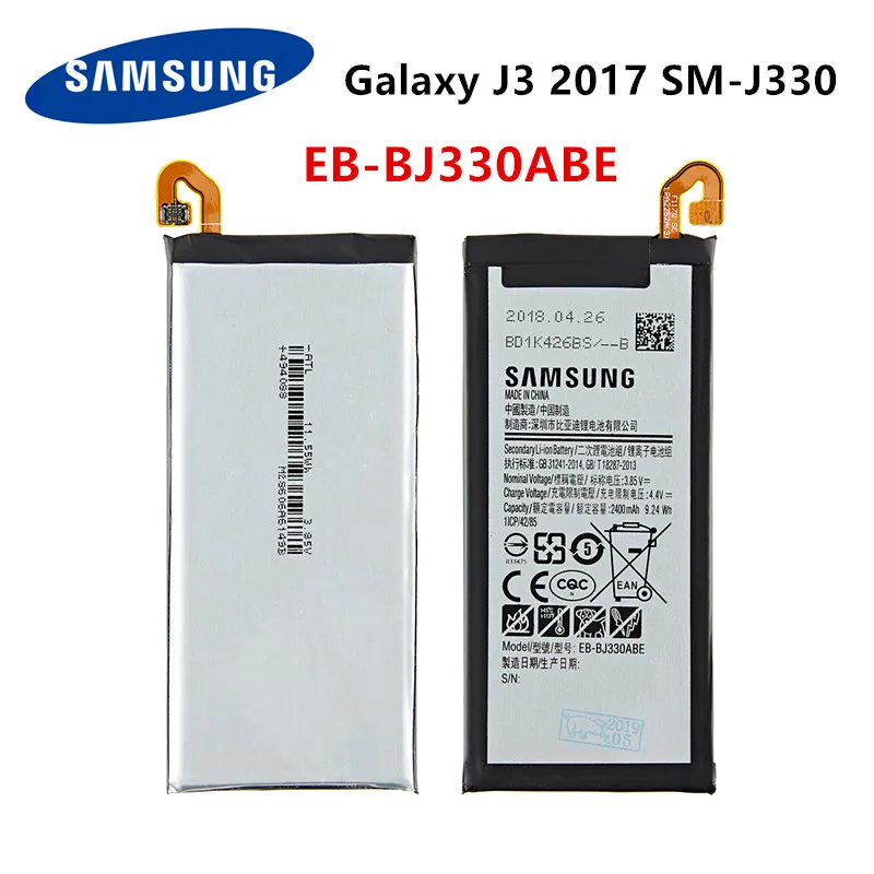 Оригинальный аккумулятор для SAMSUNG Galaxy J3 2017 2400 мА/ч Samsung EB-BJ330ABE J3300 SM-J330 J330FN J330G SM-J3300 в